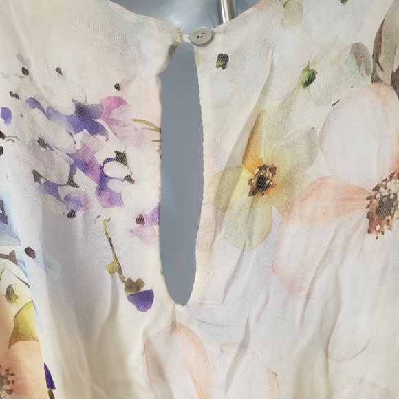 Floral Silk blend flowy dress NWT - Picture 4 of 12